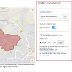 Kartenfunktionen der Stadtteilkarte Paffrath