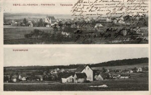 Sammlung Joachim Brokmeier: Ansichtskarte Paffrath - Nussbaum, Datierung: 1913 und 21.8.1915